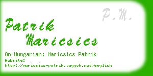 patrik maricsics business card